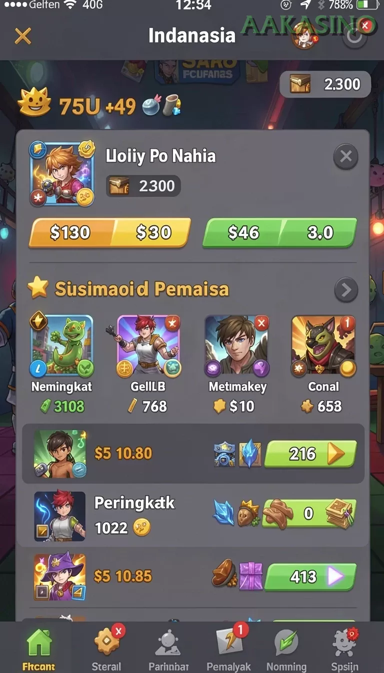 Cuplikan layar SLOTSRI — menu navigasi